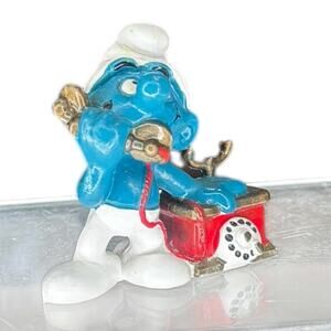 VintageTelephone Smurf 20062 | Schleich Peyo 1980 PVC